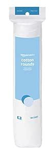 Amazon Basics Hypoallergenic 100% Cotton Rounds, 100 Count (Previously Solimo)