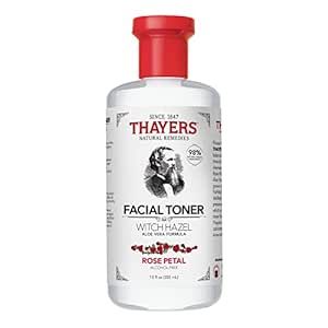 Thayers Alcohol-Free, Hydrating Rose Petal Witch Hazel Facial Toner with Aloe Vera Formula, Vegan, Dermatologist Tested and Recommended, 12 Oz