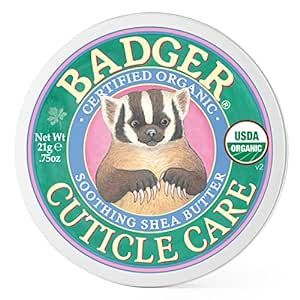 Badger Organic Cuticle Care Balm - Natural Nail Care Cream with Shea Butter, Vitamin-Rich Seabuckthorn Extract to Strengthen, Soothe & Restore Dry & Splitting Cuticles – Light Citrus Scent - .75oz