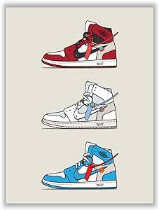 Hypebeast Air Jordan Sneakers Poster – (12x16 Inch) Unframed – AJ Wall art, Hypebeast Room Decor, Gym Shoes Shoebox Collection Aesthetic Cool Poster for Teen Boys Guys Men Room Dorm Bedroom Wall Decor by LIYA Design Prints