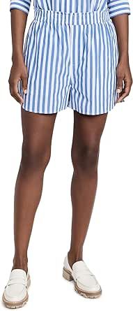 Madewell Women's Pull-On Shorts in Striped Signature Poplin